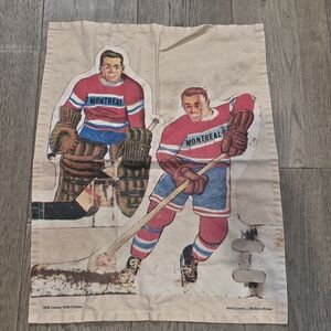 Avril Loreti Montreal Hockey Linen Tea Towel Art - Vintage Style 15.5" x 20"
